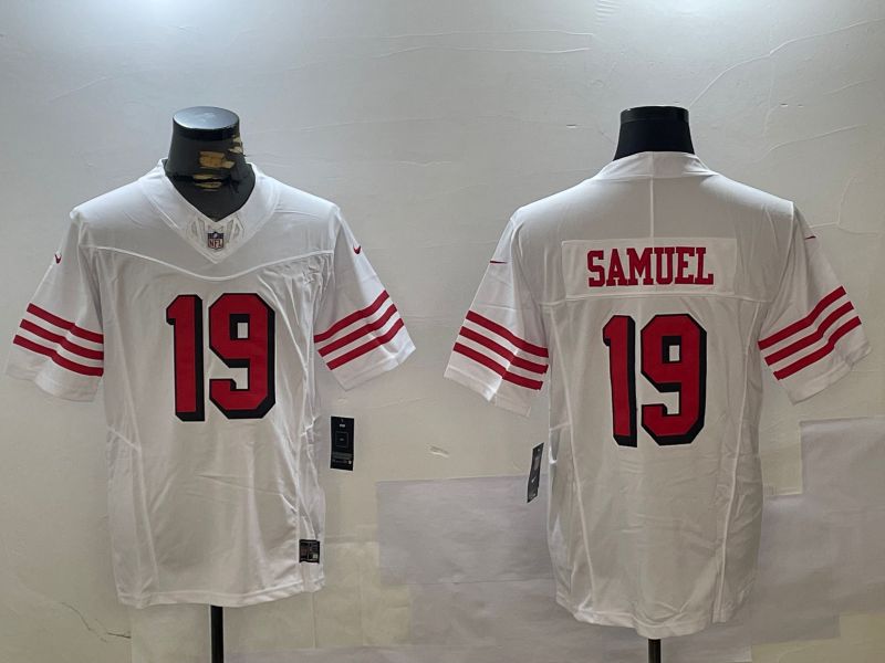 Men San Francisco 49ers 19 Samuel White three generations 2024 Nike Limited NFL Jersey style 1